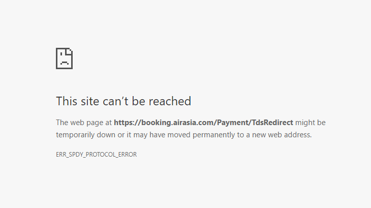 AisAsia Booking Payment Error on Chrome