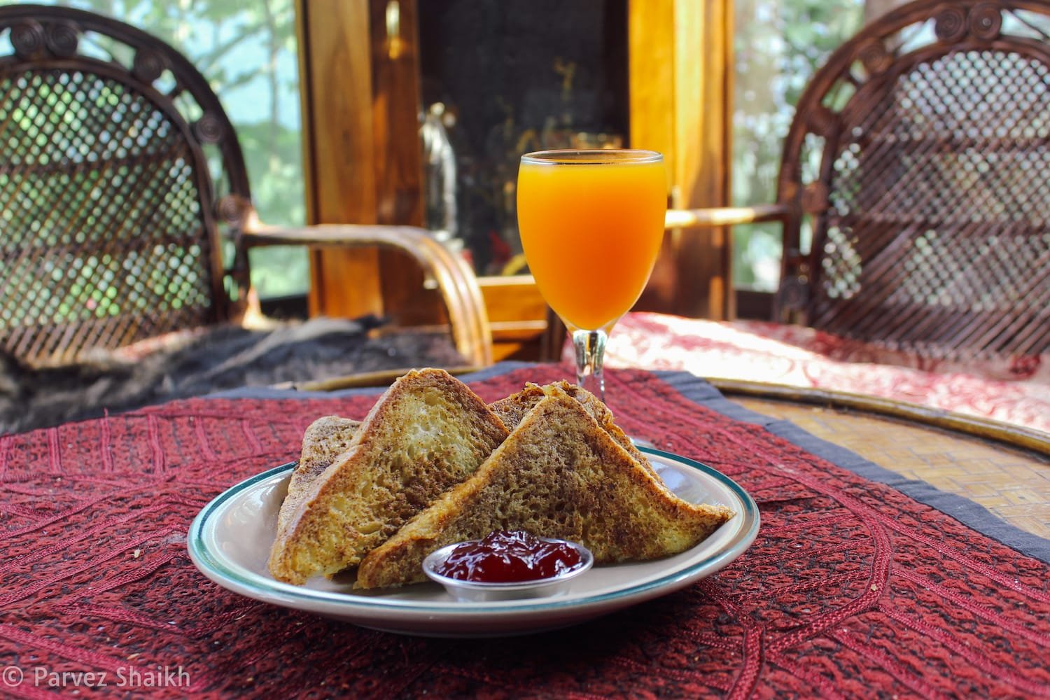 Enjoying Breakfast at Castle Resort Pokhara Nepal