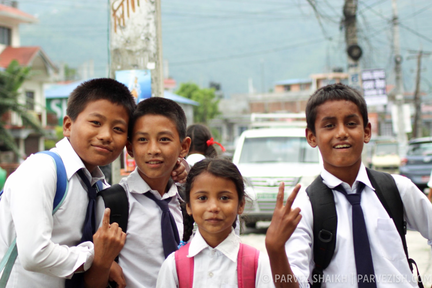 Children Returning from School in Pokhara, Nepal