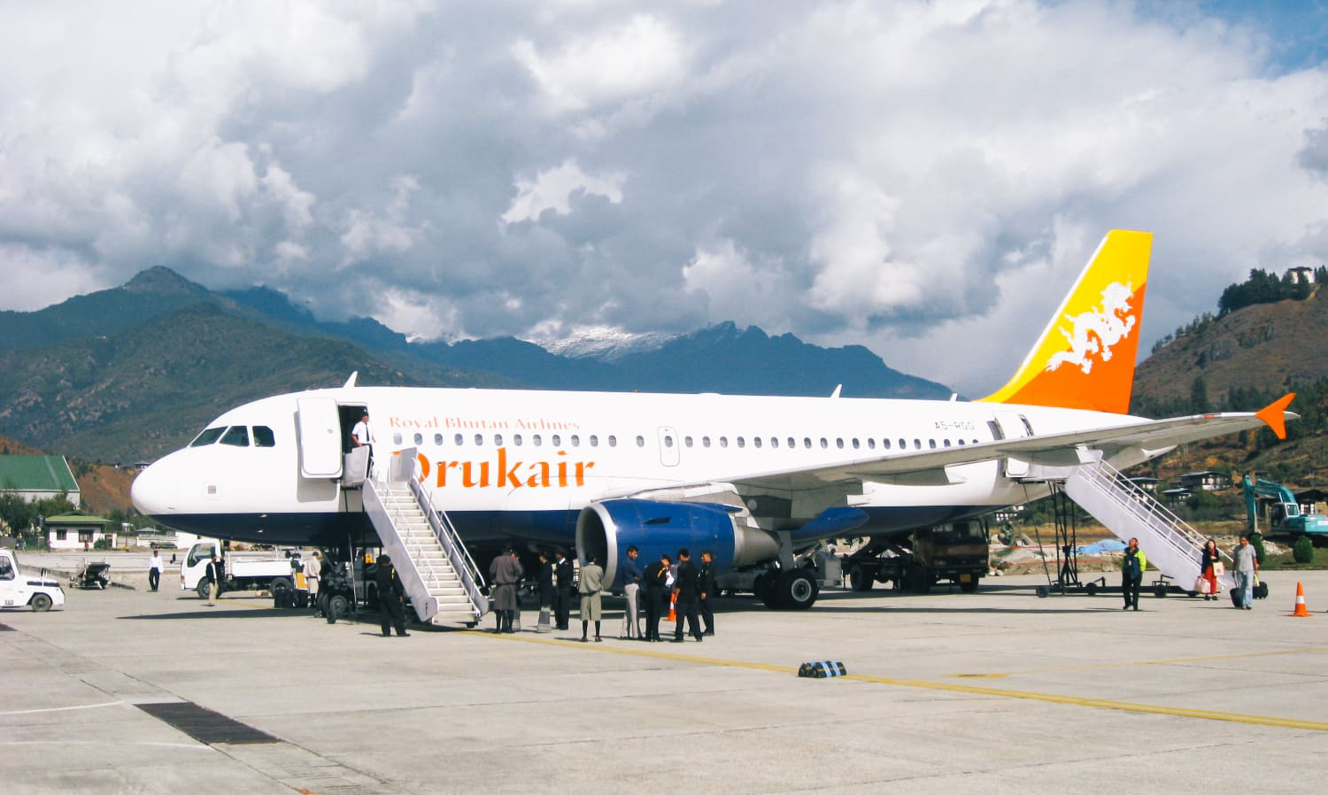 A Drukair Plane At Paro Airport, Bhutan