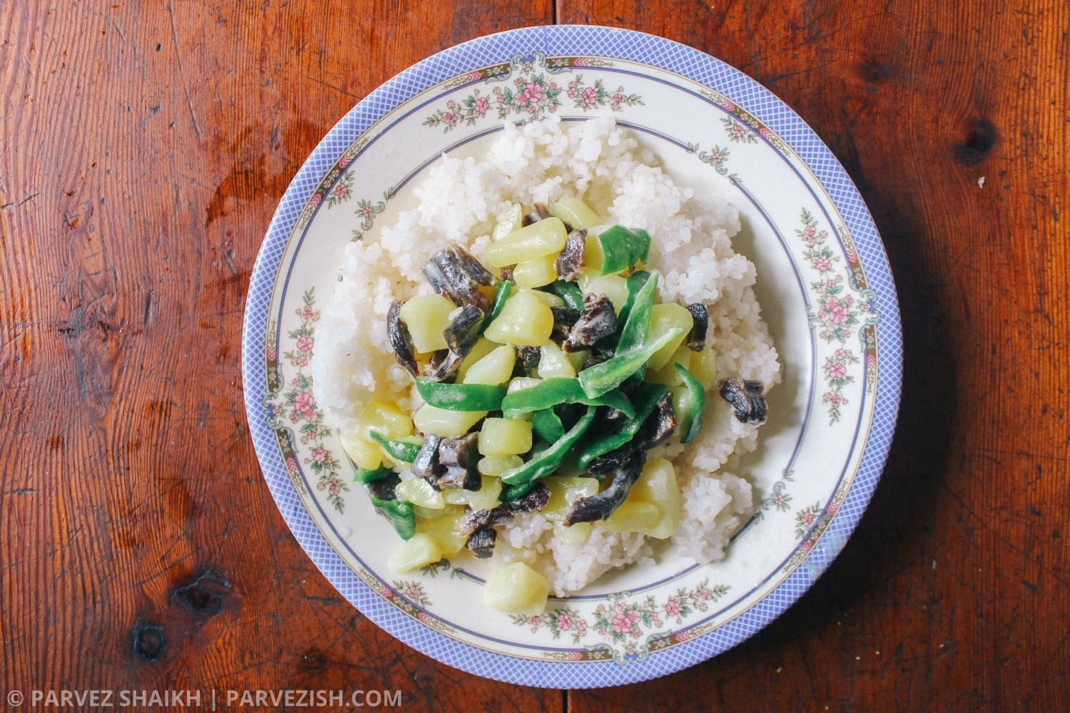 Ema Datshi with Rice, Bhutan