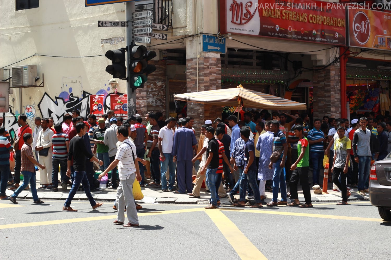 A Crowded Street During Hari Raya in Malaysia
