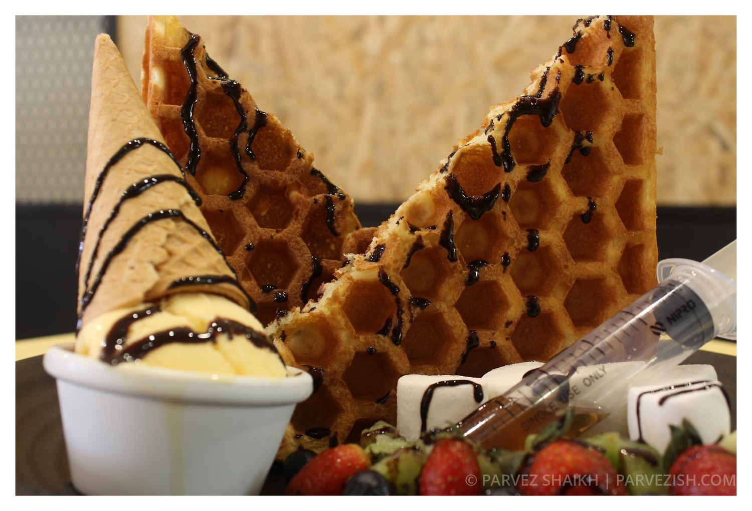 Honeycomb Waffles at Melipoly Honey Cafe