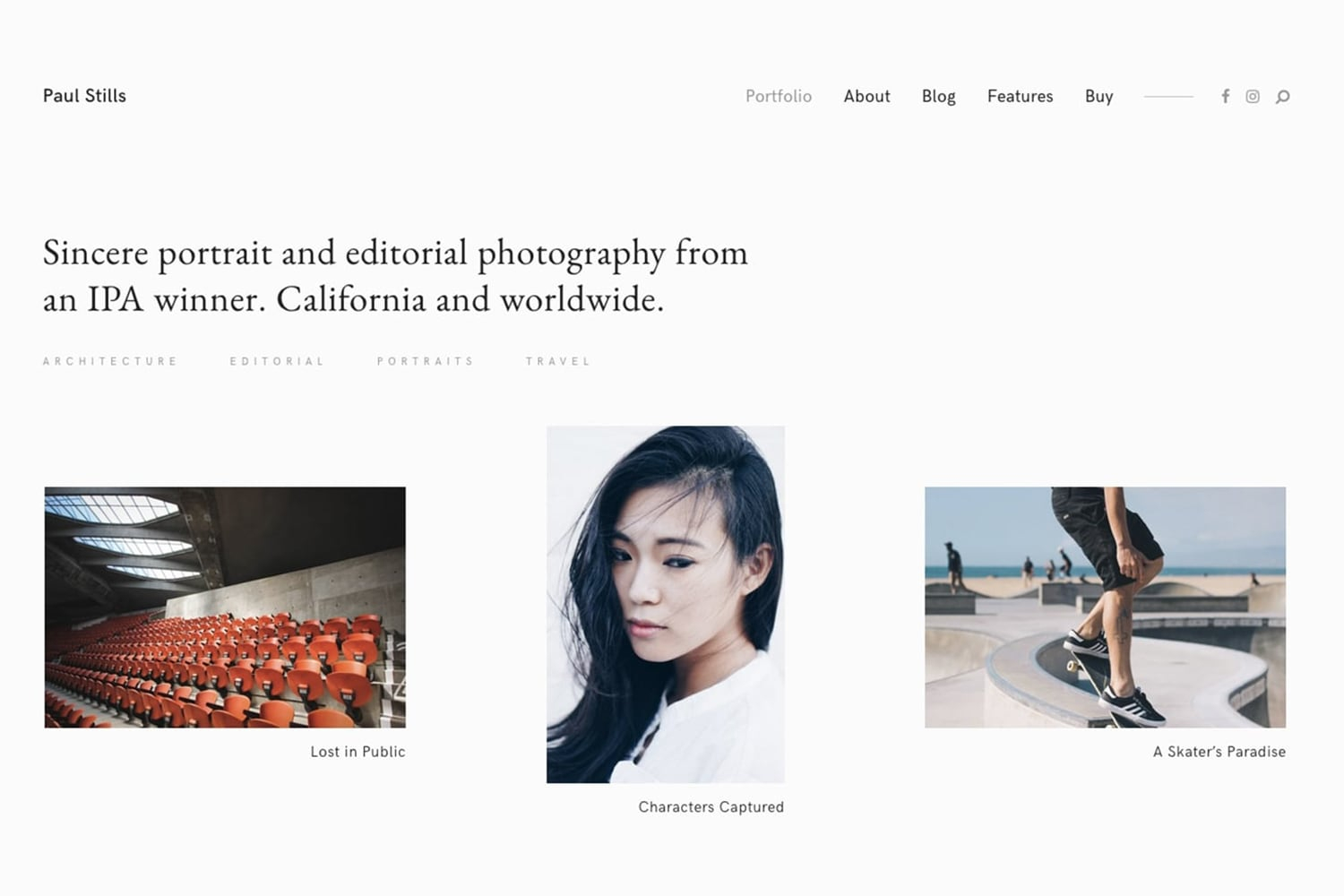 Stills - One of the best photography themes for WordPress