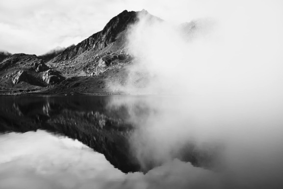 Gosaikunda Lake About to Be Covered in Fog print for sale